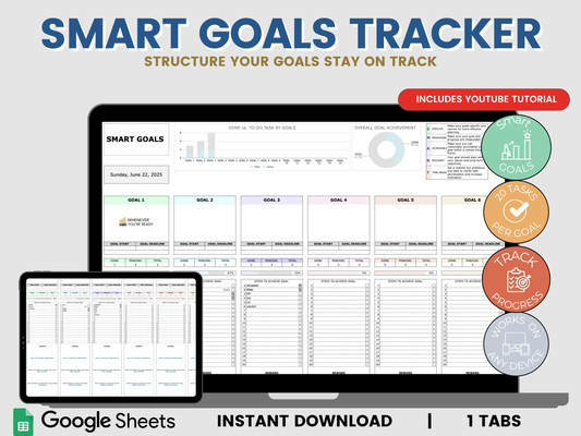 🎯 SMART Task Tracker- All-in-one Actionable Vision Board