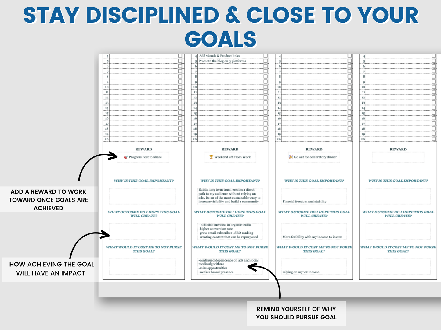 π― SMART Task Tracker- All-in-one Actionable Vision Board